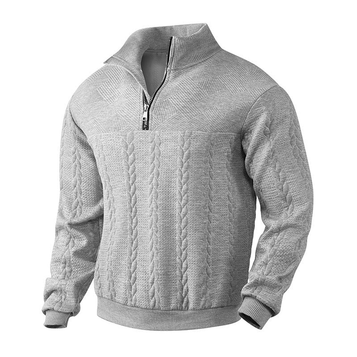 Men's Cable Knit Sweater | Quarter-Zip Pullover | Crew Neck
