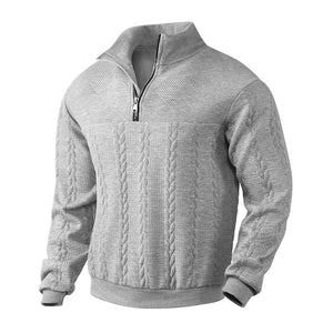 Men's Cable Knit Sweater | Quarter-Zip Pullover | Crew Neck