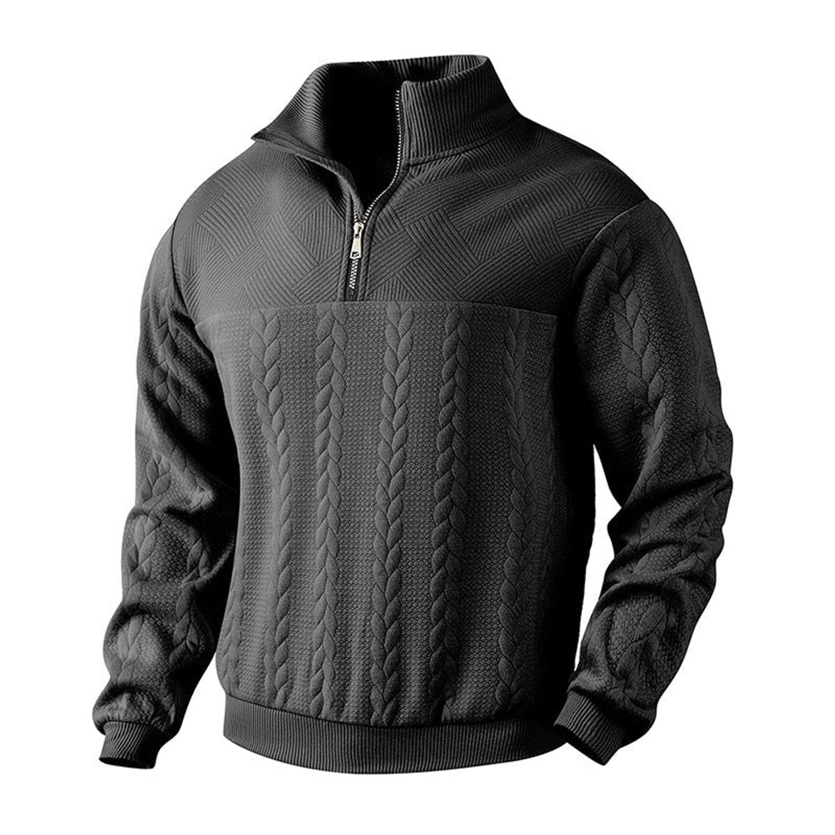 Men's Cable Knit Sweater | Quarter-Zip Pullover | Crew Neck