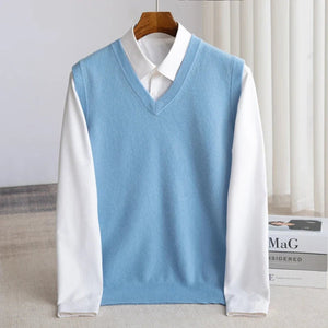 Men's Merino Wool Vest | V-Neck Layering Knit | Australian Wool