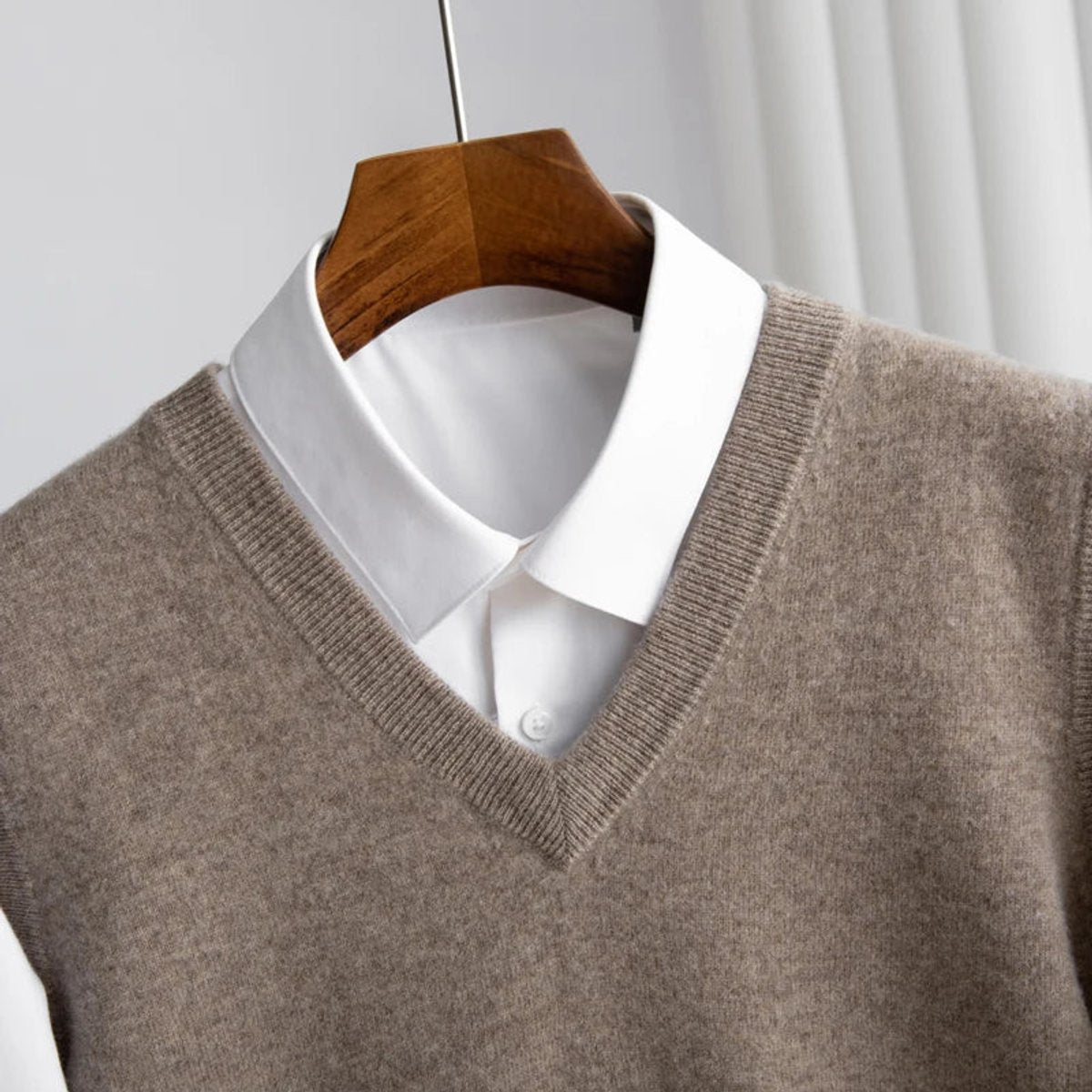 Men's Merino Wool Vest | V-Neck Layering Knit | Australian Wool