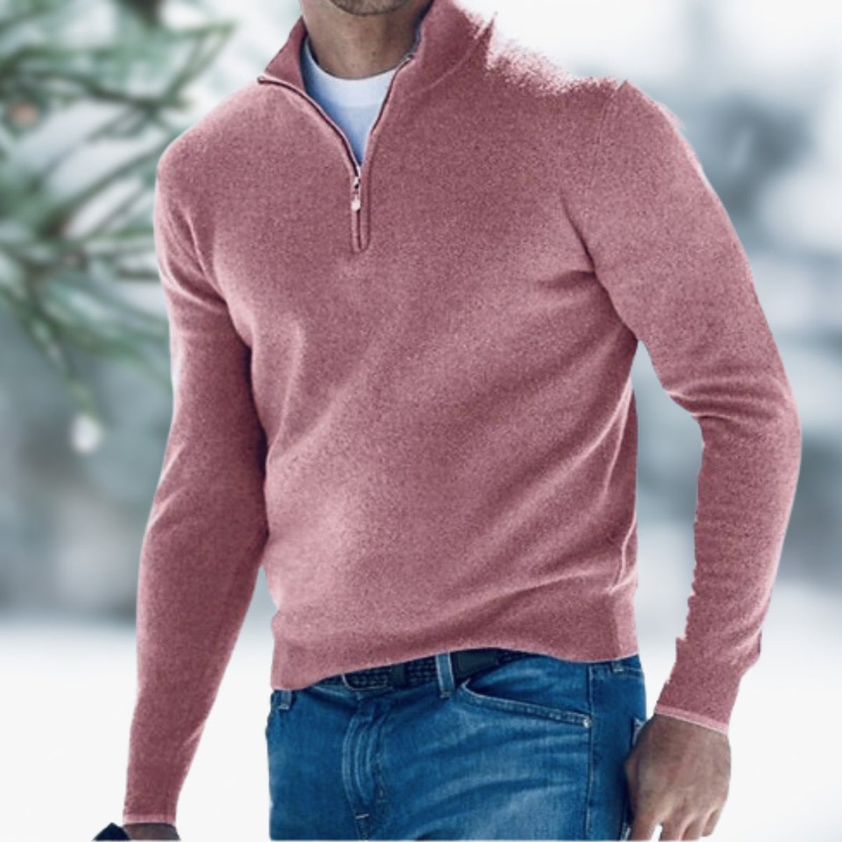 Men's Quarter-Zip Sweater | Slim Fit Knit Pullover