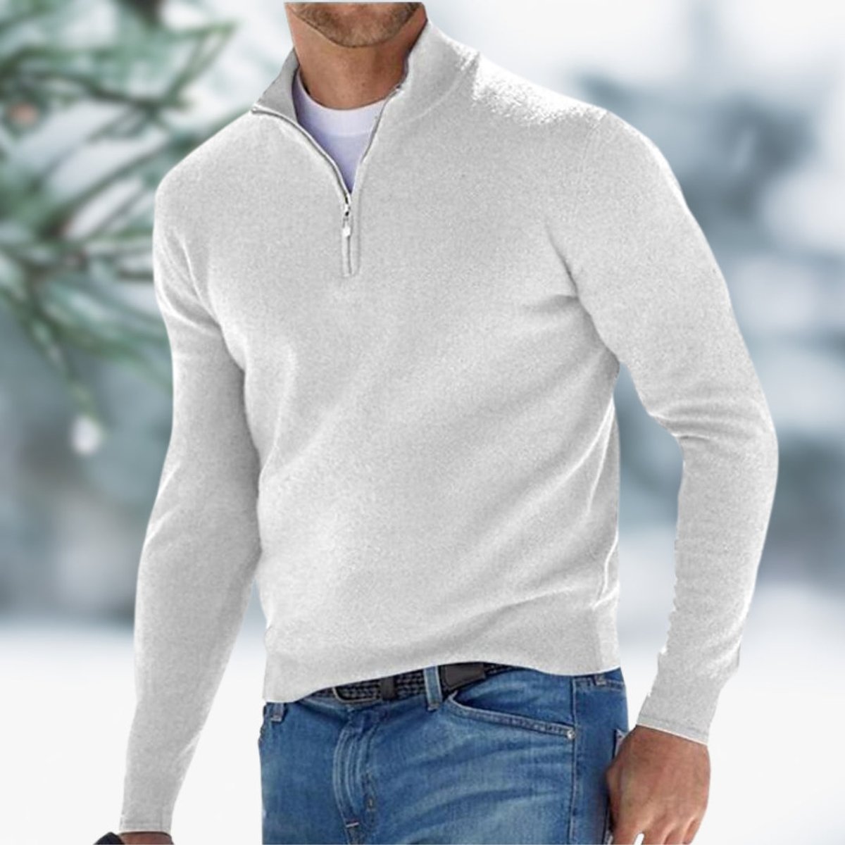 Men's Quarter-Zip Sweater | Slim Fit Knit Pullover