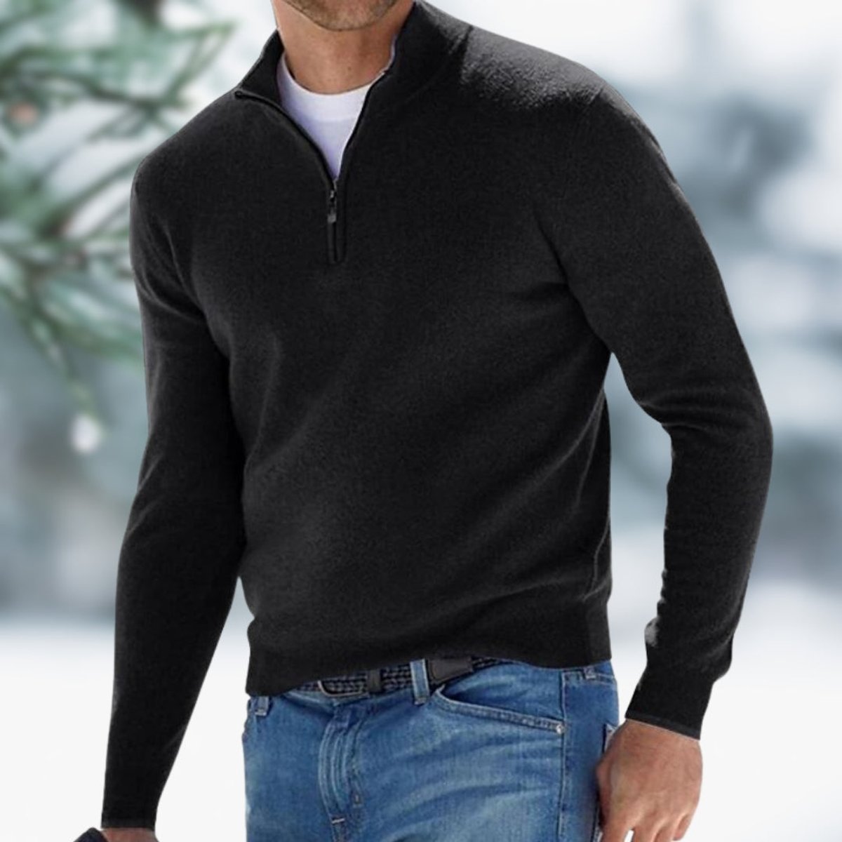 Men's Quarter-Zip Sweater | Slim Fit Knit Pullover