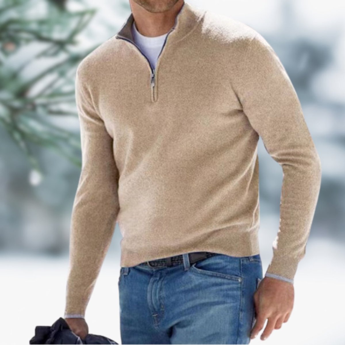 Men's Quarter-Zip Sweater | Slim Fit Knit Pullover