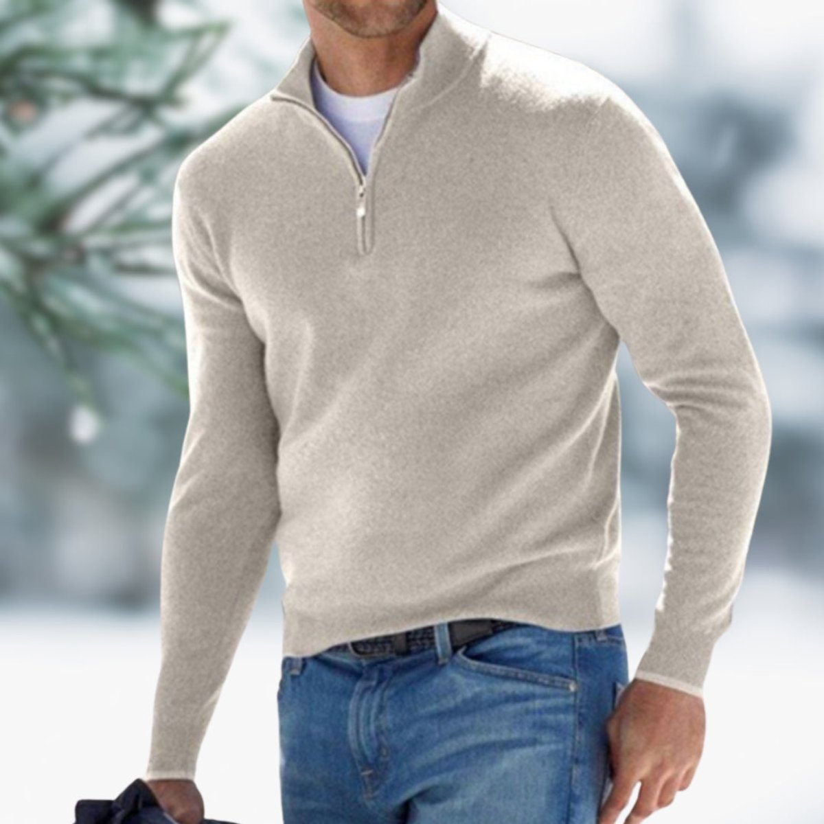 Men's Quarter-Zip Sweater | Slim Fit Knit Pullover