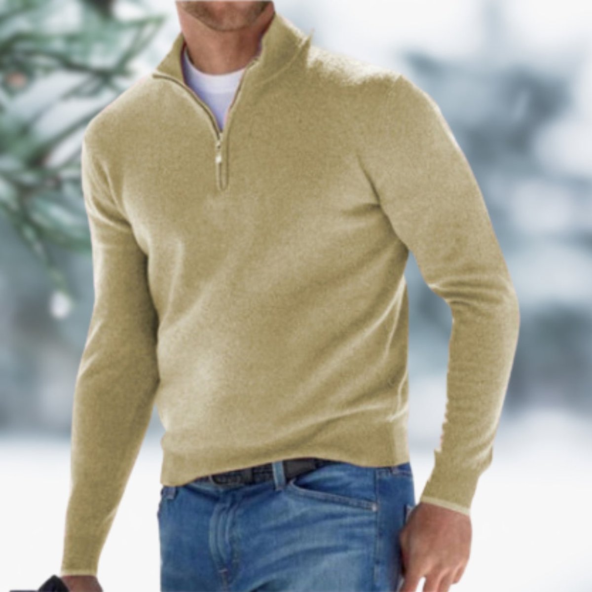 Men's Quarter-Zip Sweater | Slim Fit Knit Pullover