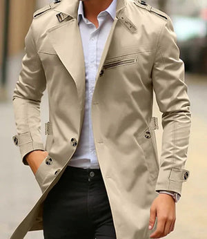 Men's Trench Jacket | Slim Fit, Long Sleeve | Double-Breasted