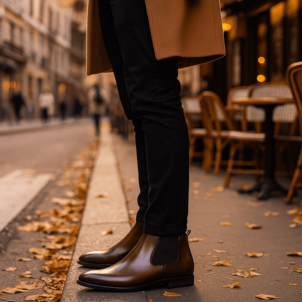 Men's Chelsea Boots - Almond Toe - Ankle Slip-On