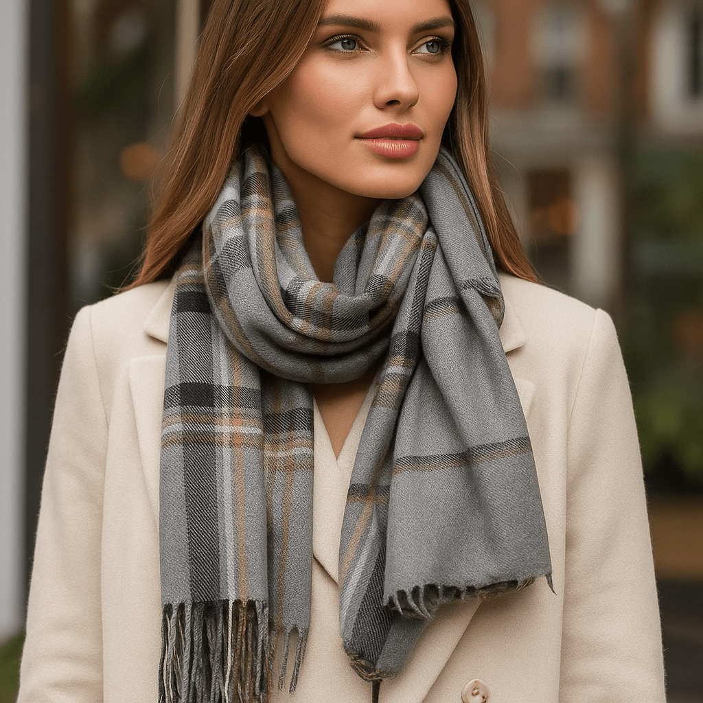 Checked Scarf | Soft, Lightweight and Cosy | Elegant Winter Fashion Accessory