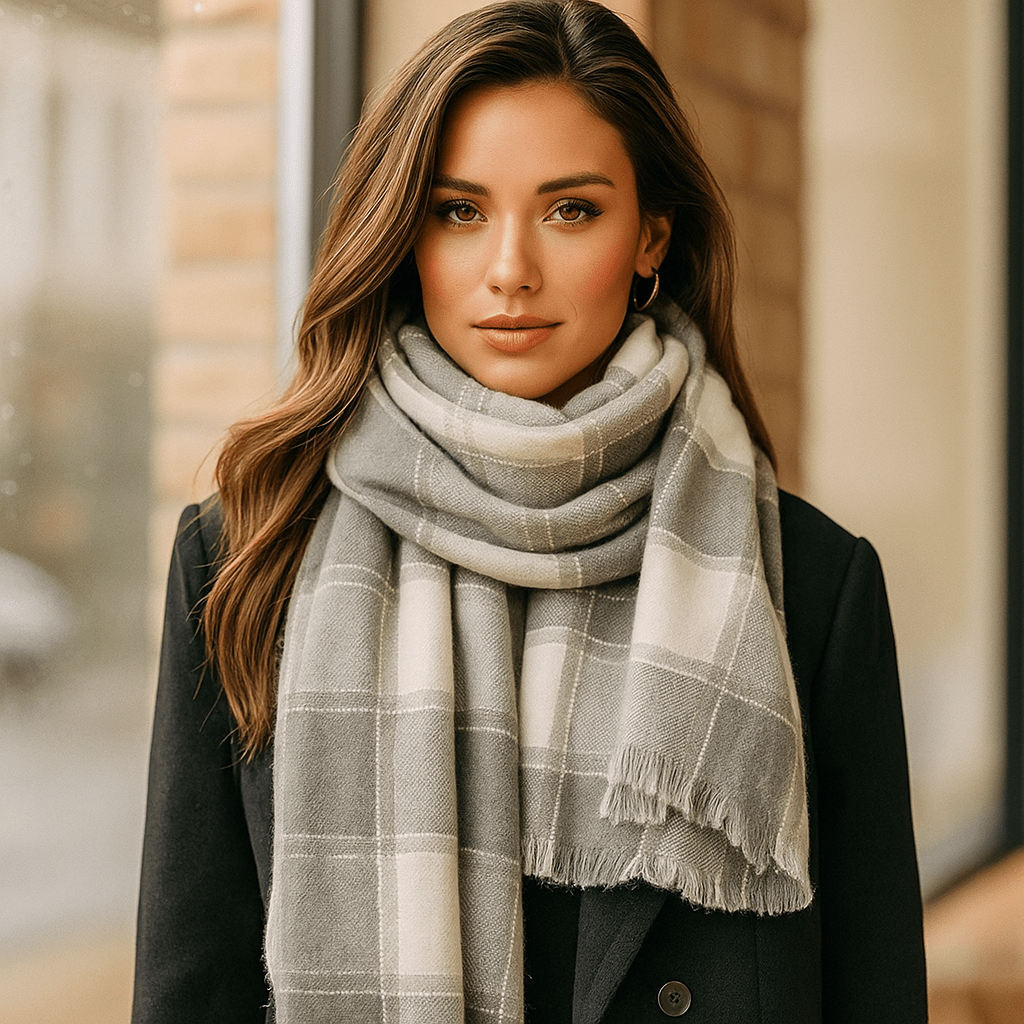 Checked Scarf | Soft, Lightweight and Cosy | Elegant Winter Fashion Accessory