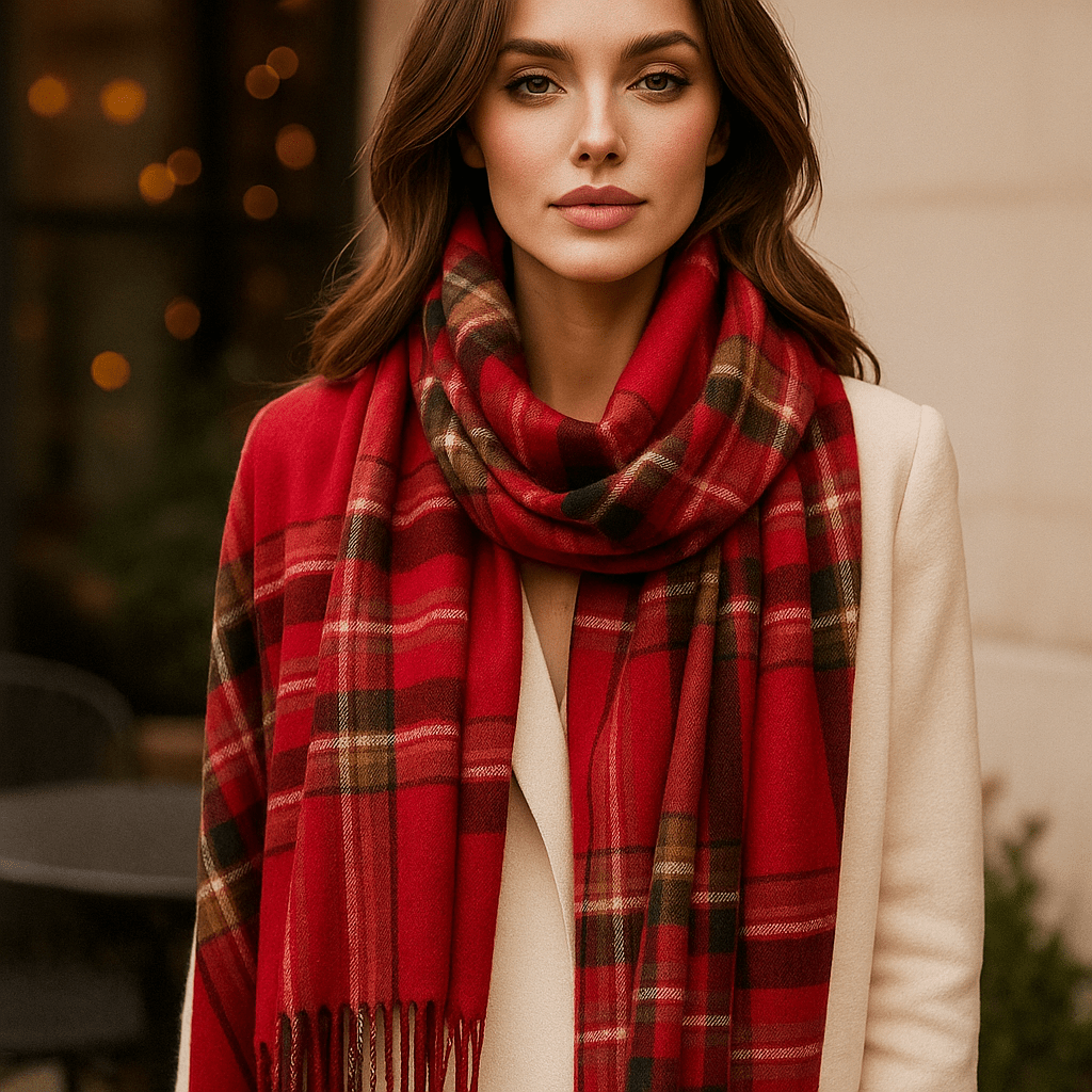 Checked Scarf | Soft, Lightweight and Cosy | Elegant Winter Fashion Accessory
