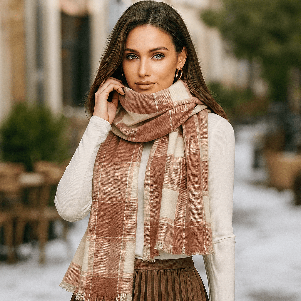 Checked Scarf | Soft, Lightweight and Cosy | Elegant Winter Fashion Accessory
