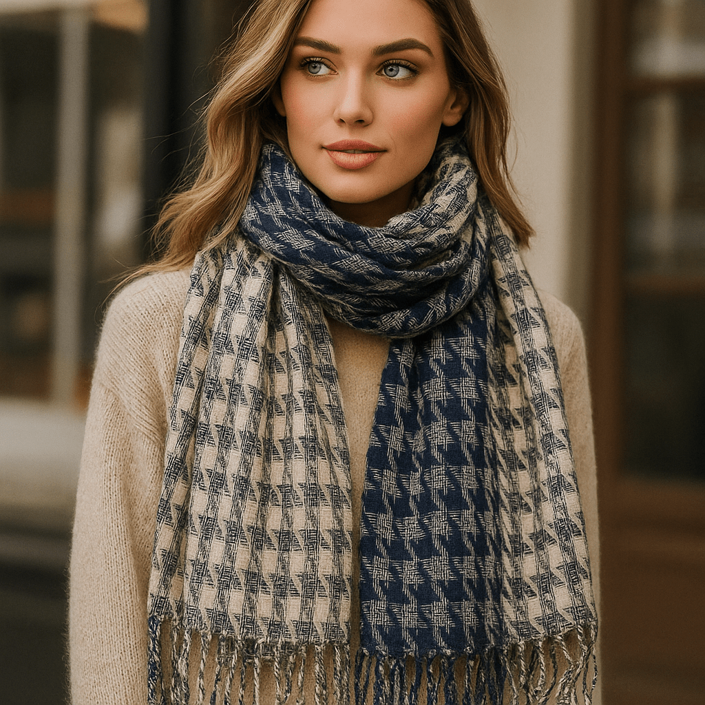 Checked Scarf | Soft, Lightweight and Cosy | Elegant Winter Fashion Accessory