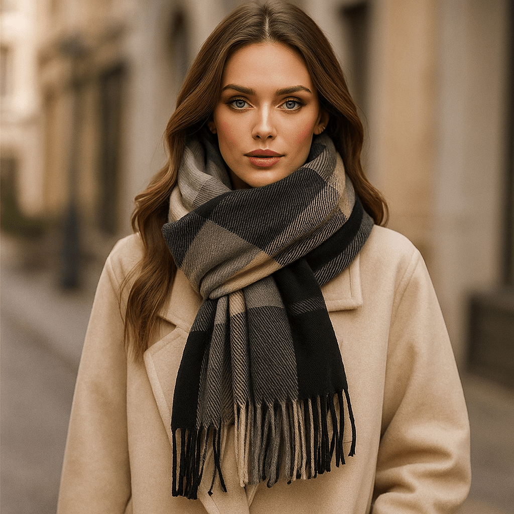 Checked Scarf | Soft, Lightweight and Cosy | Elegant Winter Fashion Accessory