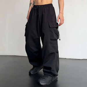 Men Cargo Pants Multi Pocket Straight Leg