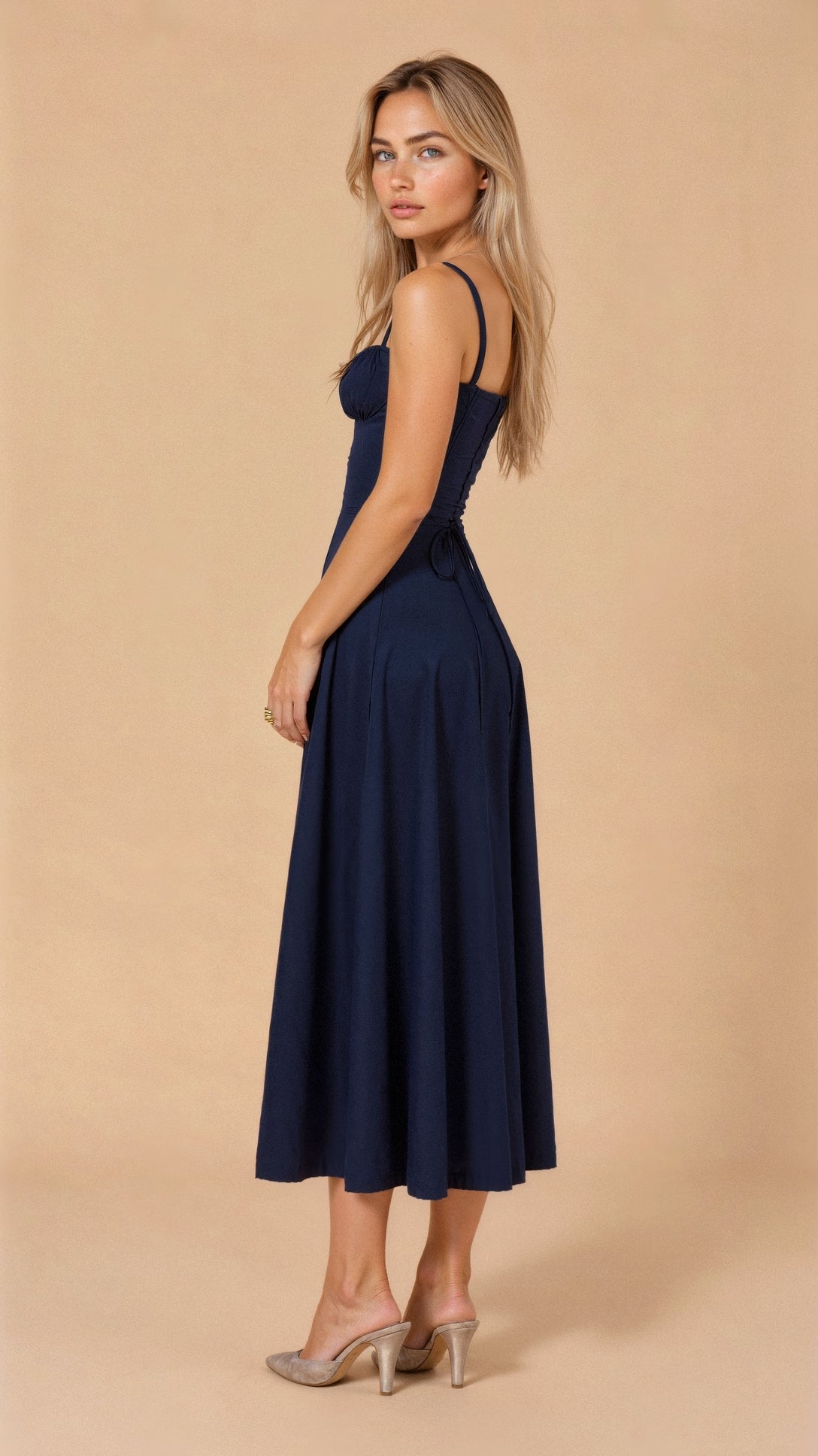 Evening Dress | Elegant, Floral | Flowing Midi Dress