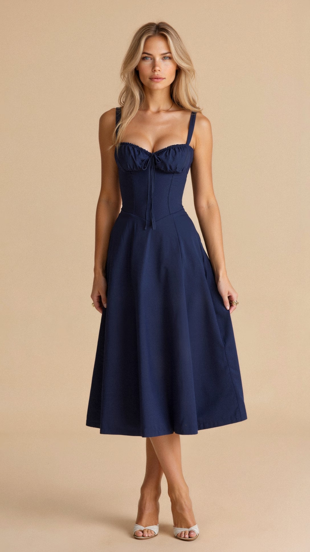 Evening Dress | Elegant, Floral | Flowing Midi Dress