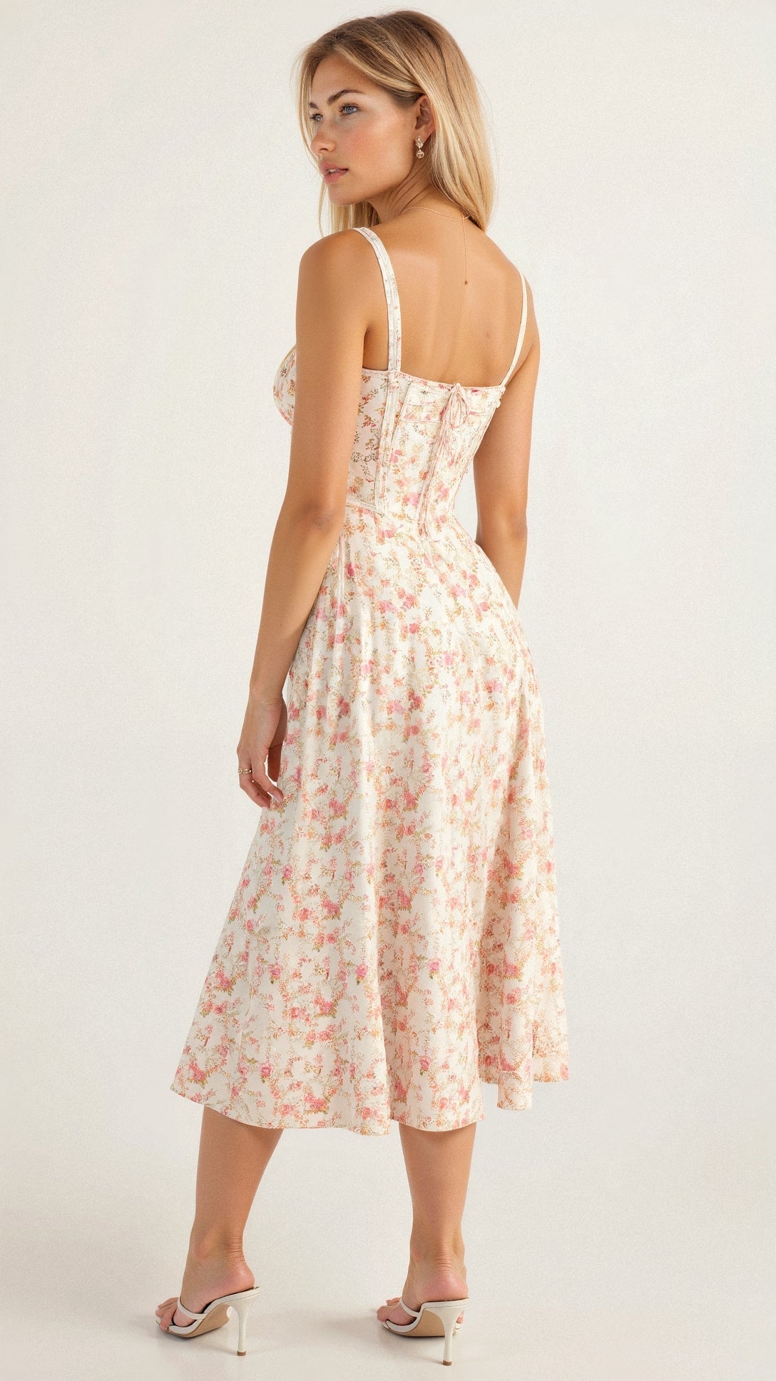Evening Dress | Elegant, Floral | Flowing Midi Dress