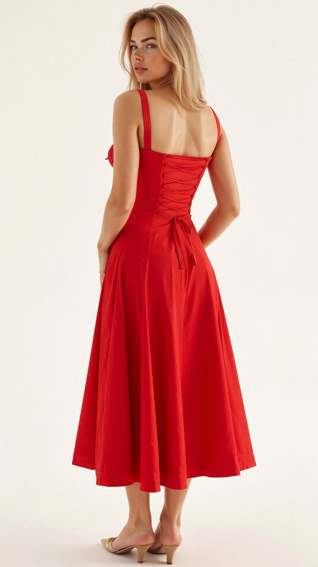 Evening Dress | Elegant, Floral | Flowing Midi Dress