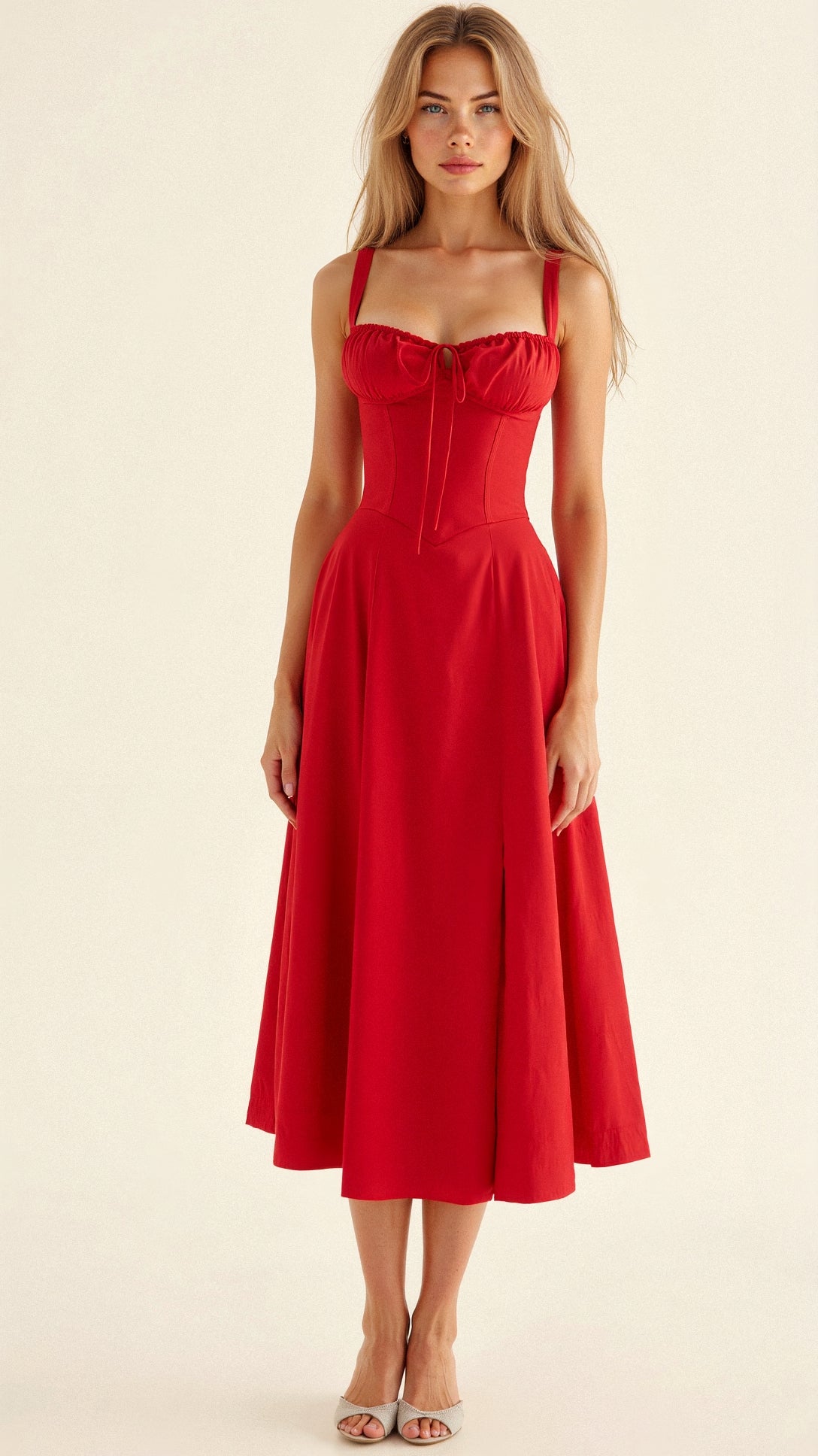 Evening Dress | Elegant, Floral | Flowing Midi Dress