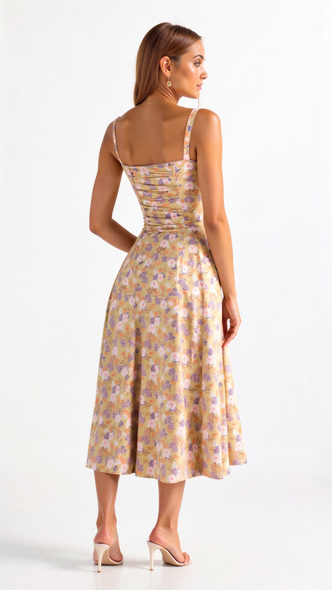 Evening Dress | Elegant, Floral | Flowing Midi Dress