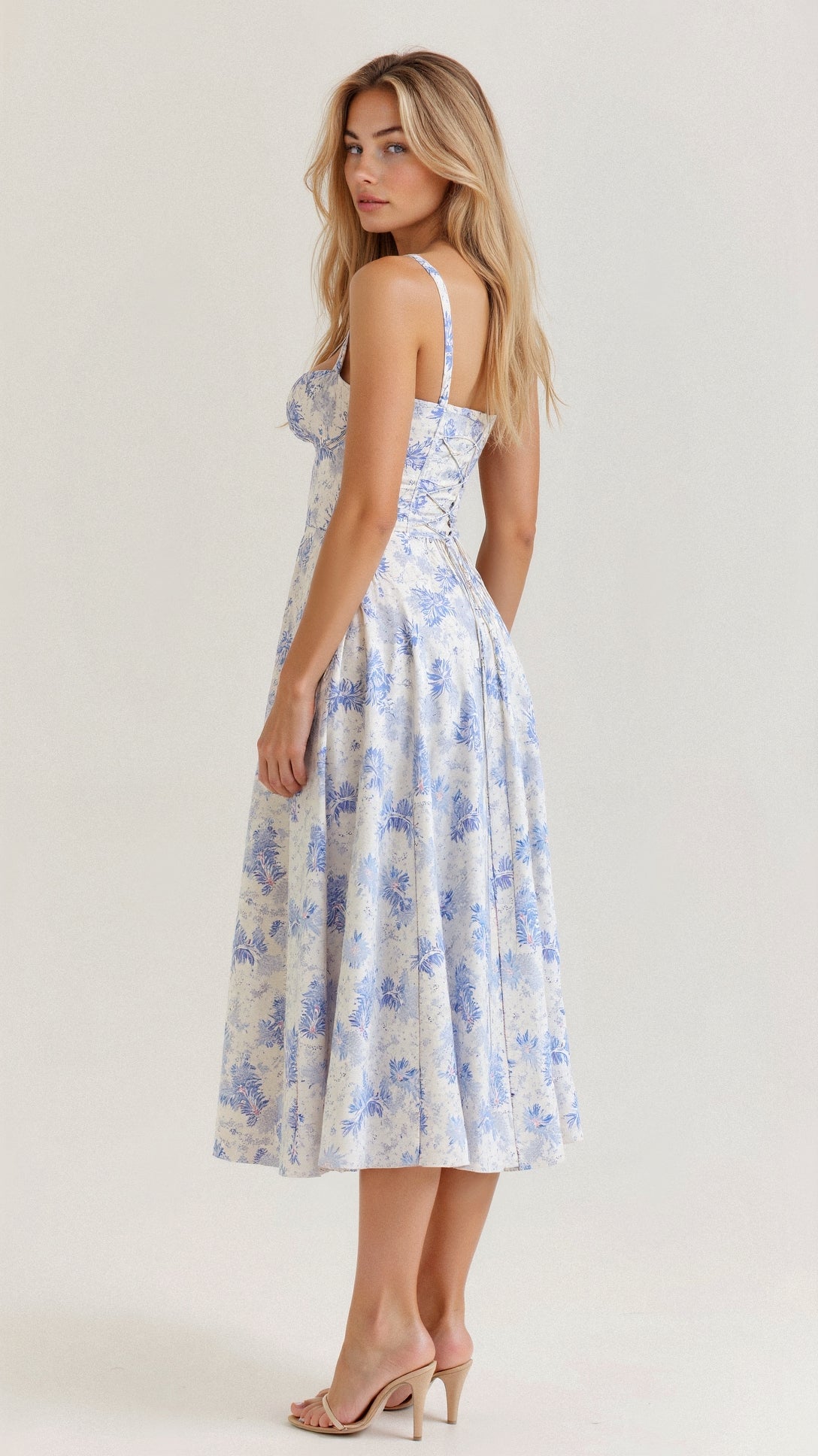 Evening Dress | Elegant, Floral | Flowing Midi Dress