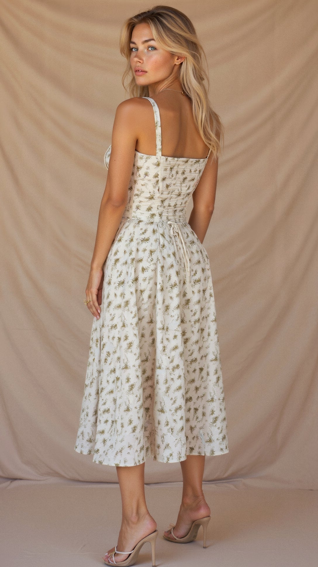 Evening Dress | Elegant, Floral | Flowing Midi Dress
