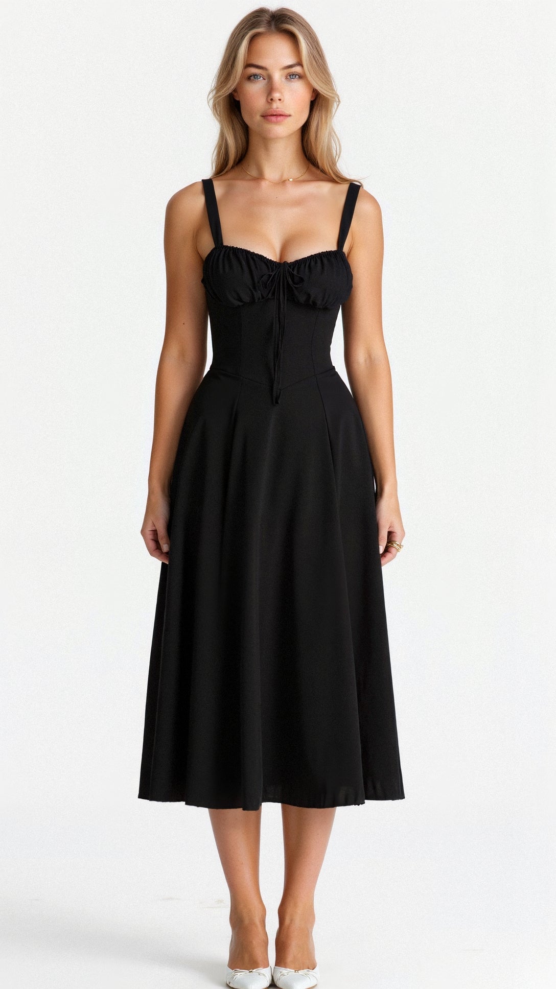 Evening Dress | Elegant, Floral | Flowing Midi Dress
