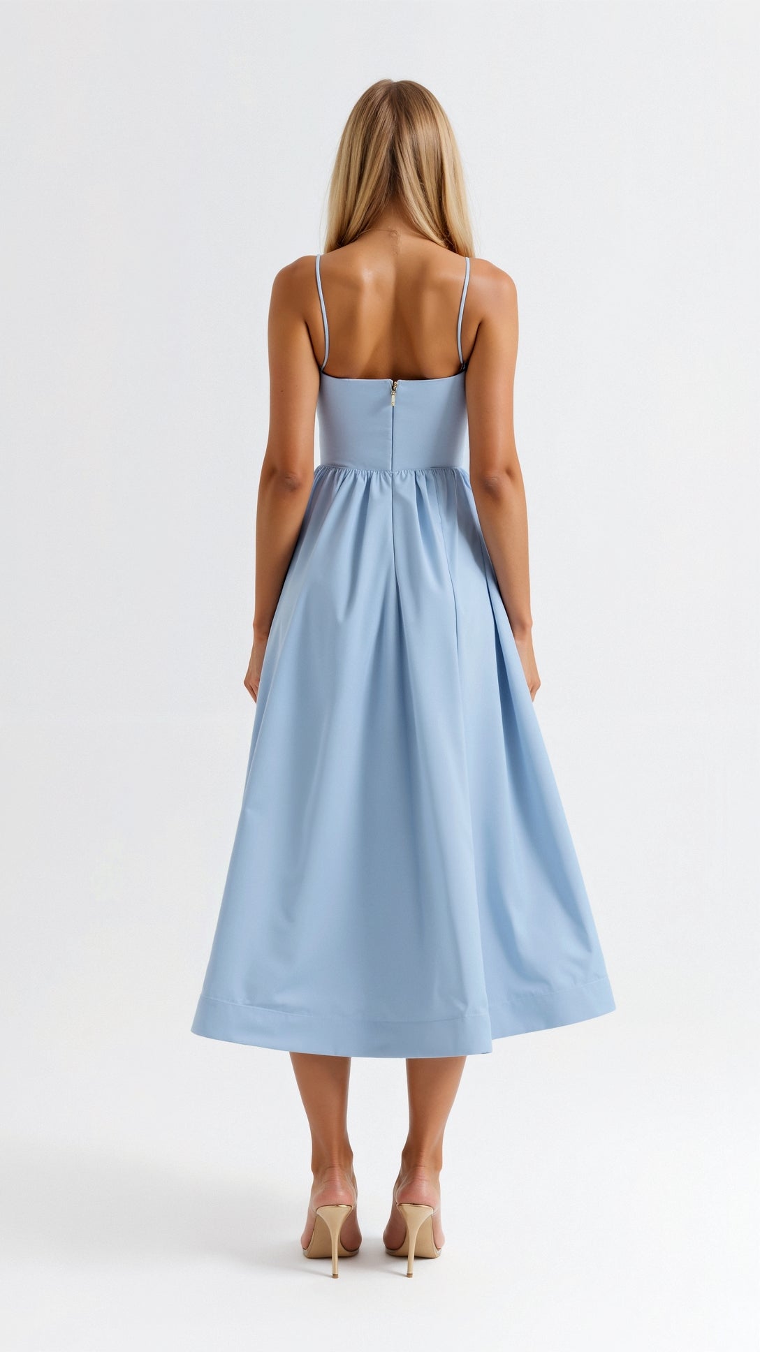 Strapless Evening Midi Dress - Lightweight Summer - For Women