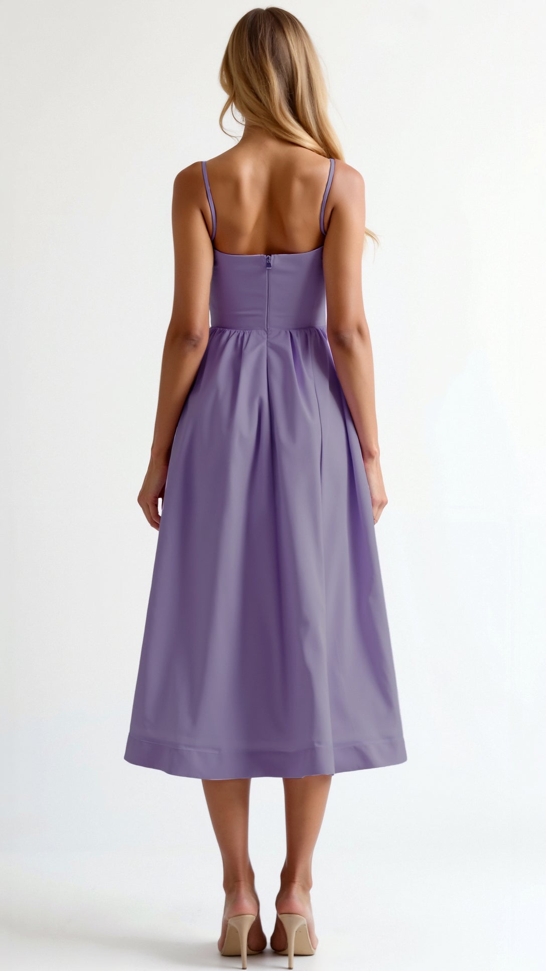Strapless Evening Midi Dress - Lightweight Summer - For Women