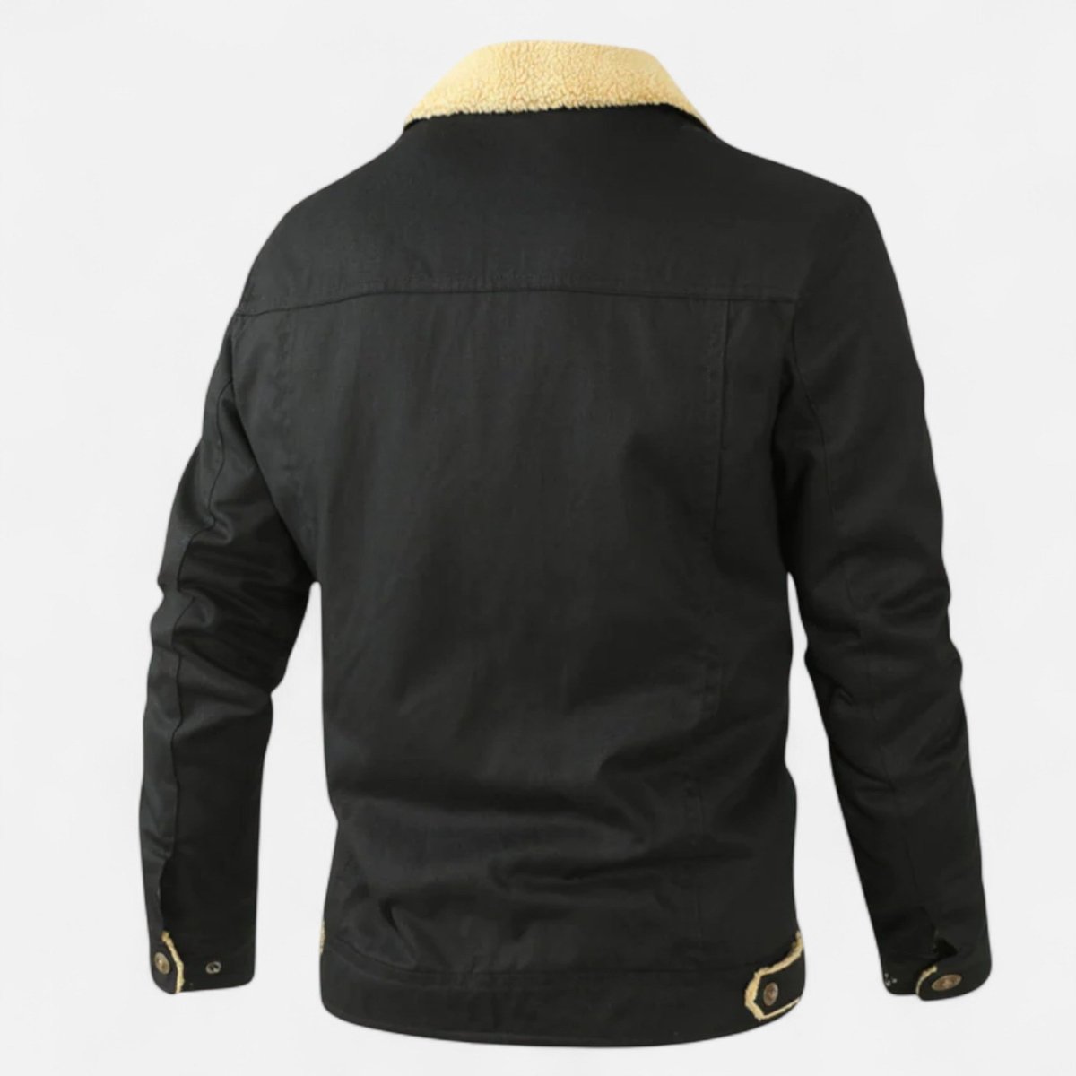 Sherpa bomber jacket for men with sherpa collar and chest pockets