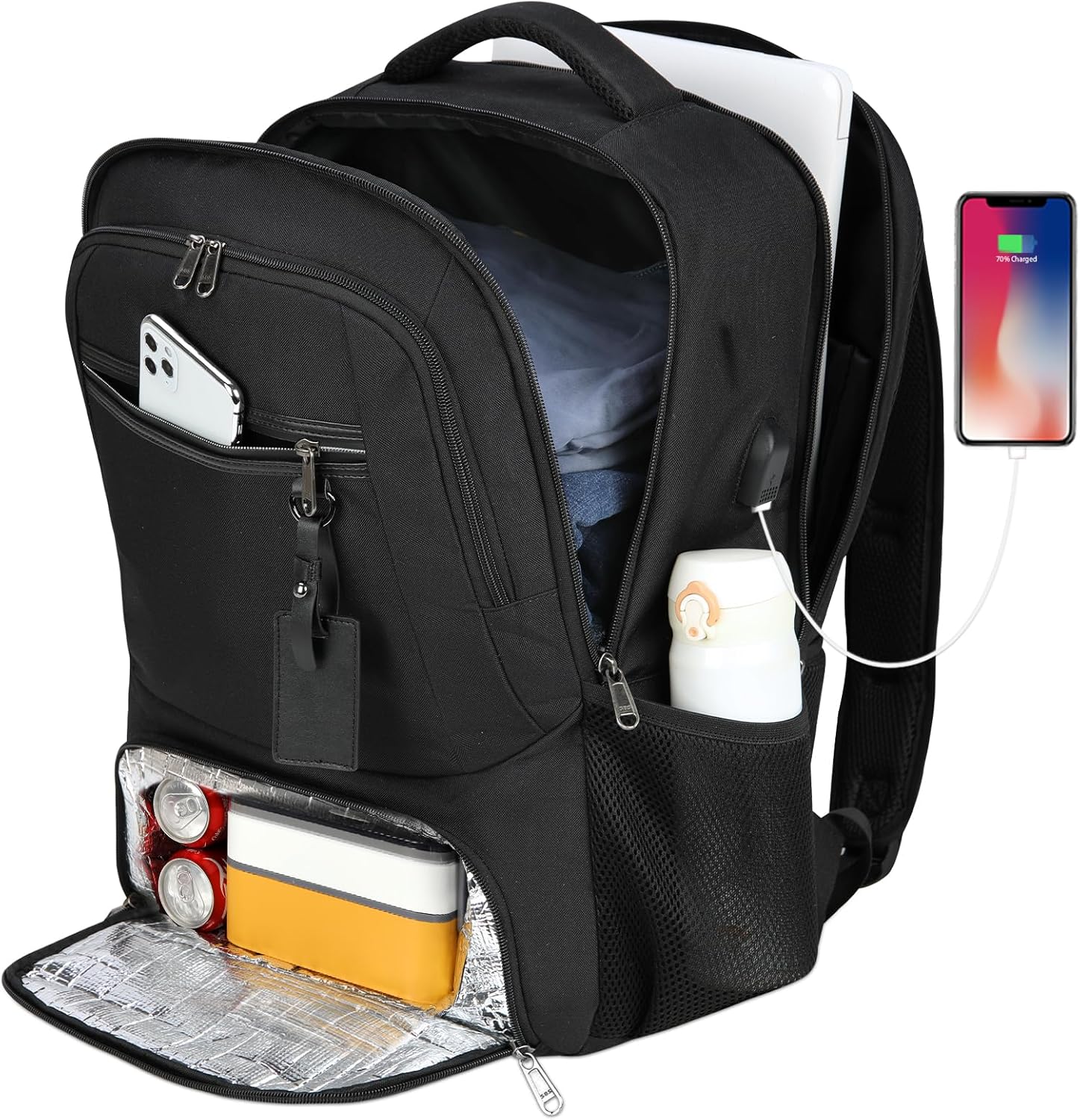 Laptop Backpack | Waterproof, USB Port, Meal Compartment