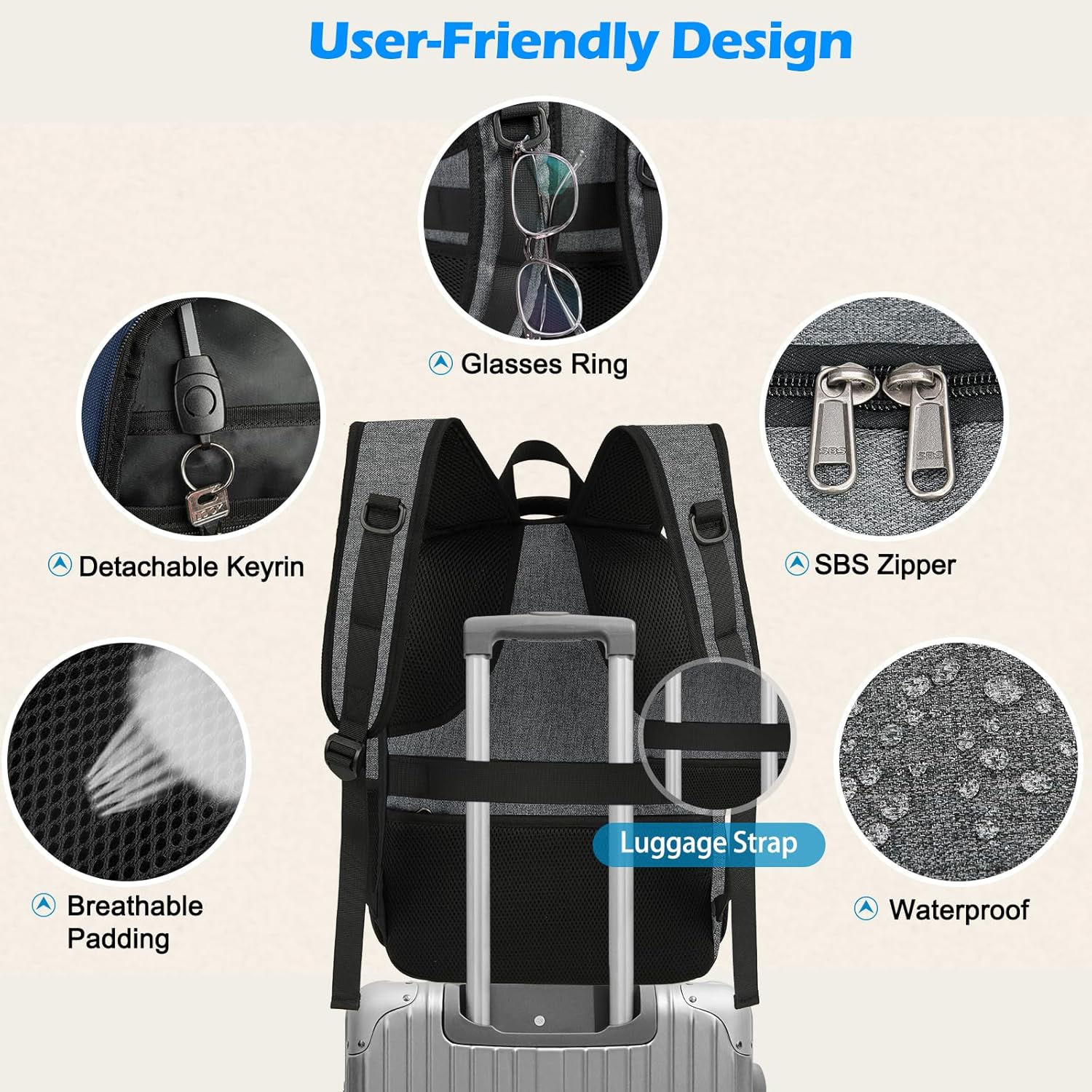 Laptop Backpack | Waterproof, USB Port, Meal Compartment