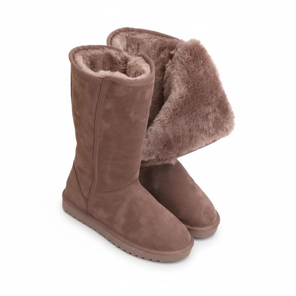 Sheepskin Boots | Women's Suede, Side Zip | Waterproof Winter Boots