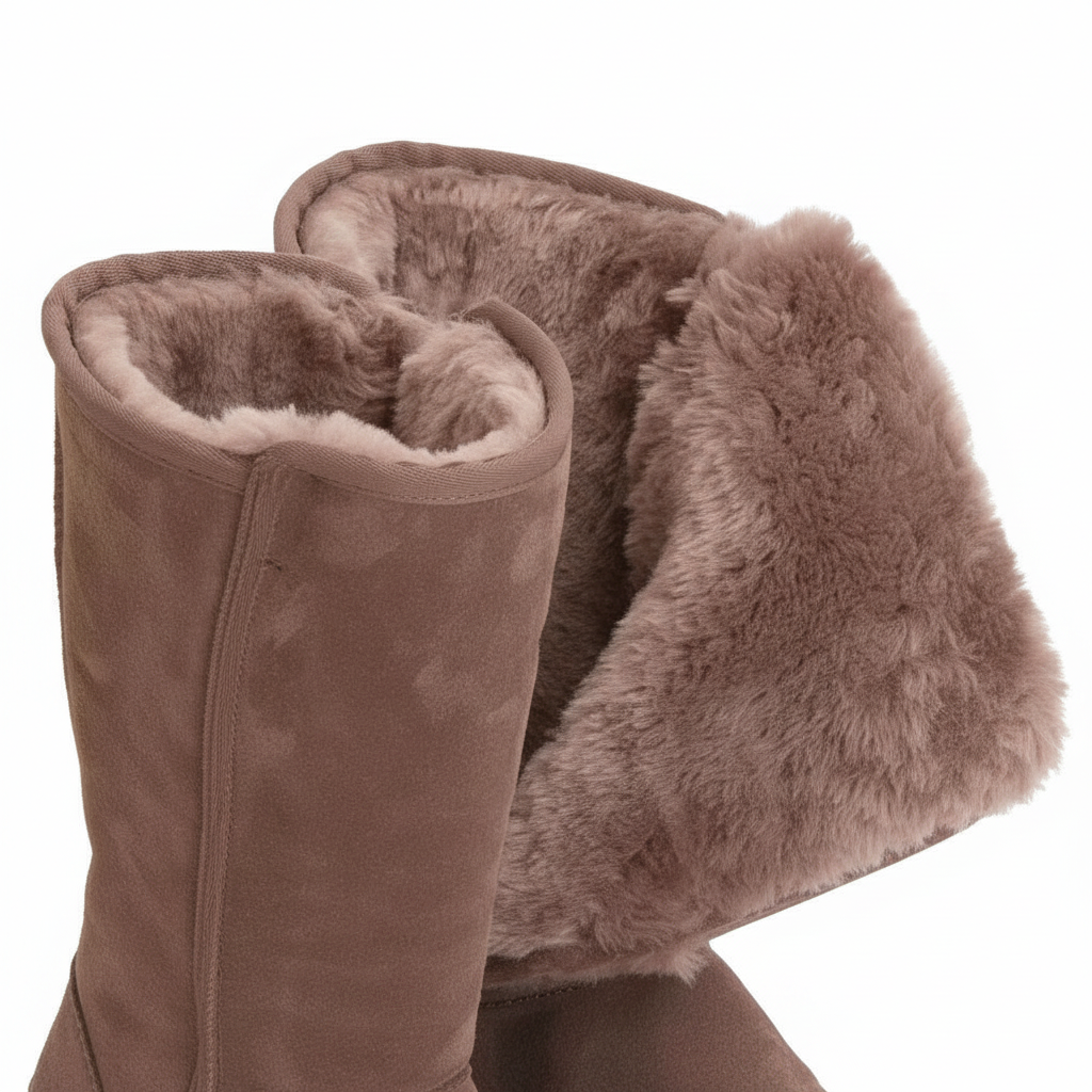 Sheepskin Boots | Women's Suede, Side Zip | Waterproof Winter Boots