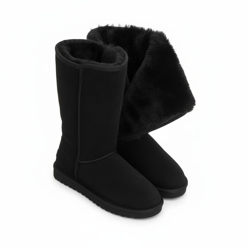 Sheepskin Boots | Women's Suede, Side Zip | Waterproof Winter Boots