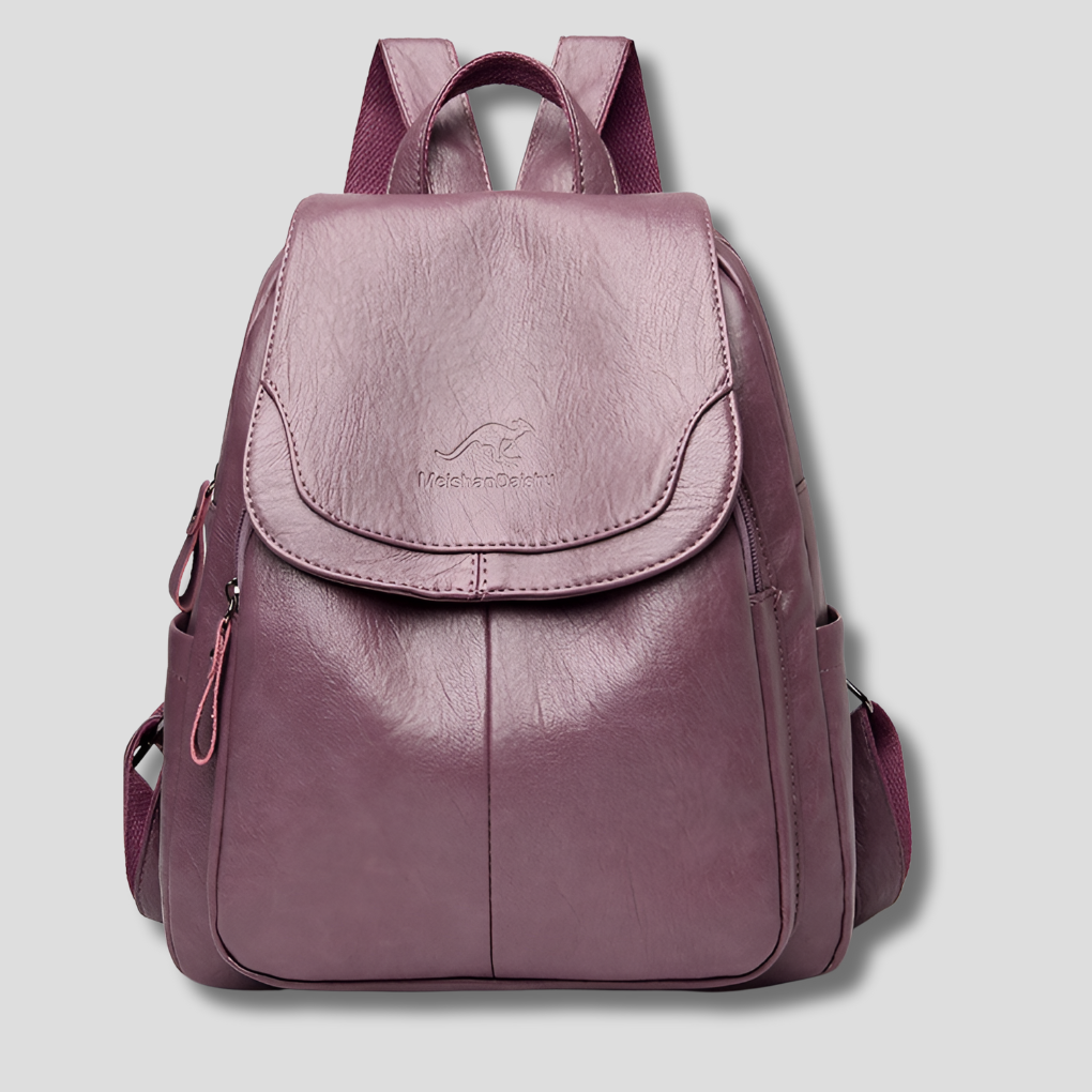 Anti-Theft Backpack for Women | Embossed Leather, 10 Colors