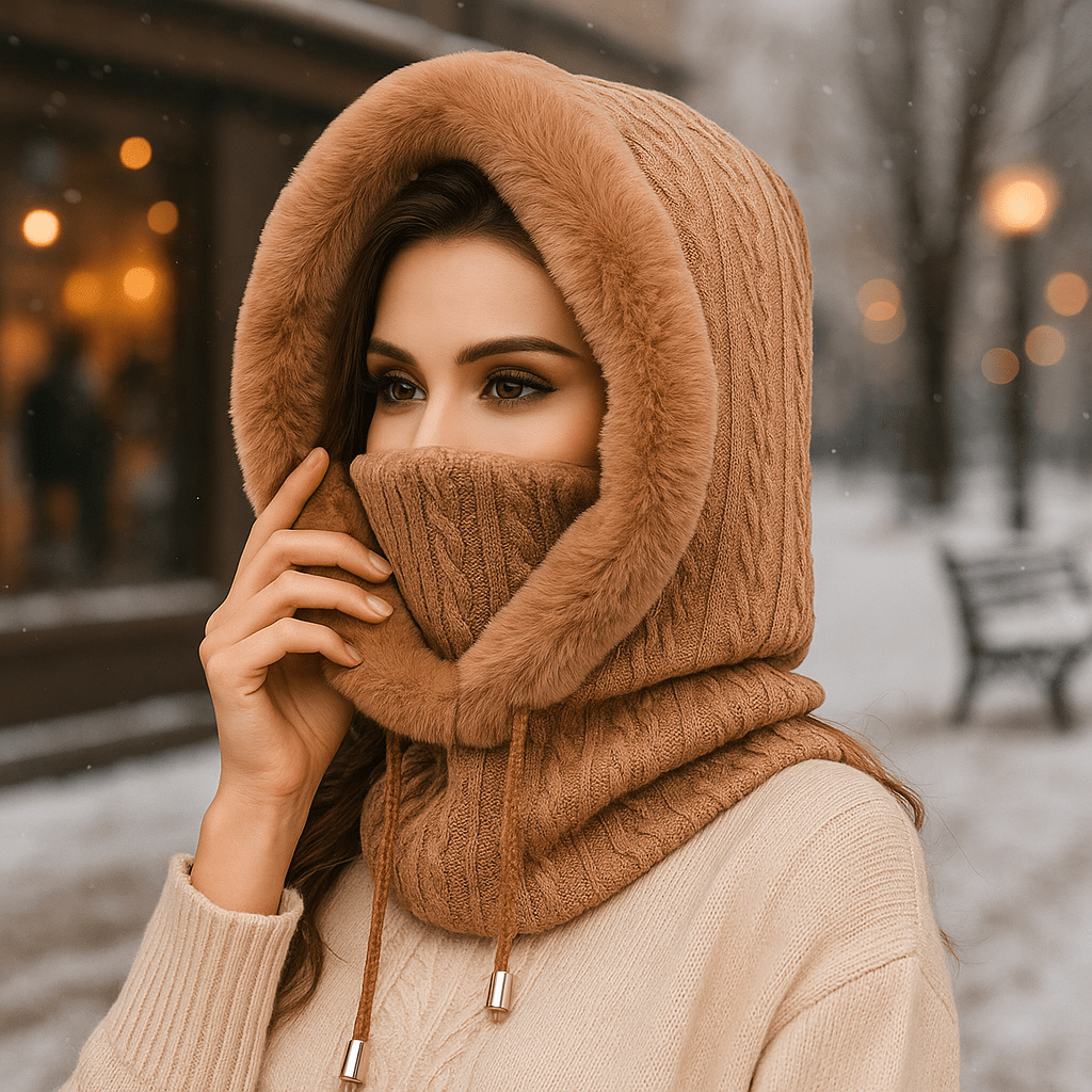 Winter Knit Set | Soft, Warm Knitted Accessories | Hood with Cosy Lining