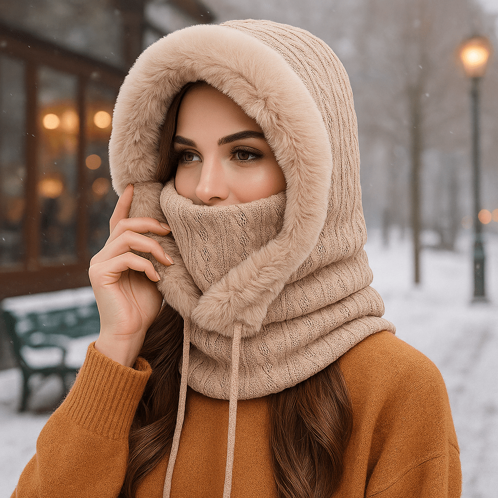 Winter Knit Set | Soft, Warm Knitted Accessories | Hood with Cosy Lining