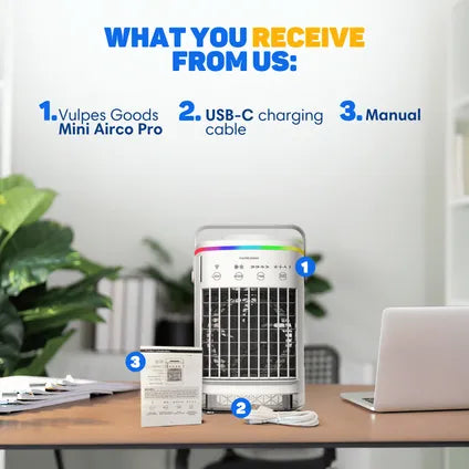 Portable air conditioner, 4-in-1 air cooler – USB-C