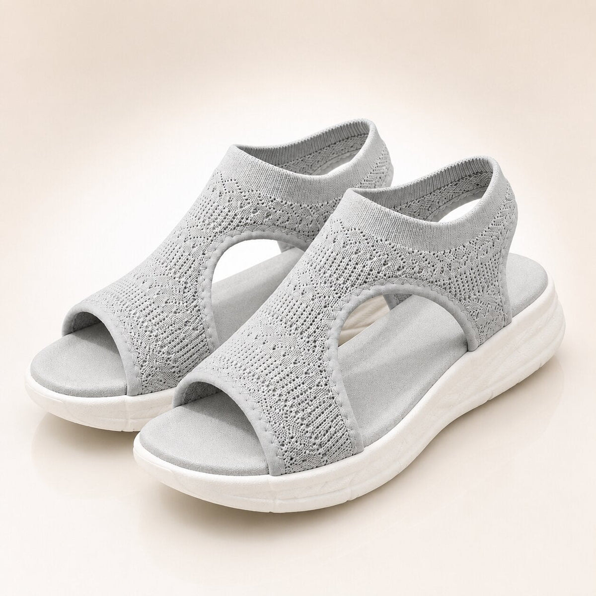 Orthopedic sandals contoured footbed womens knit slip on with arch support