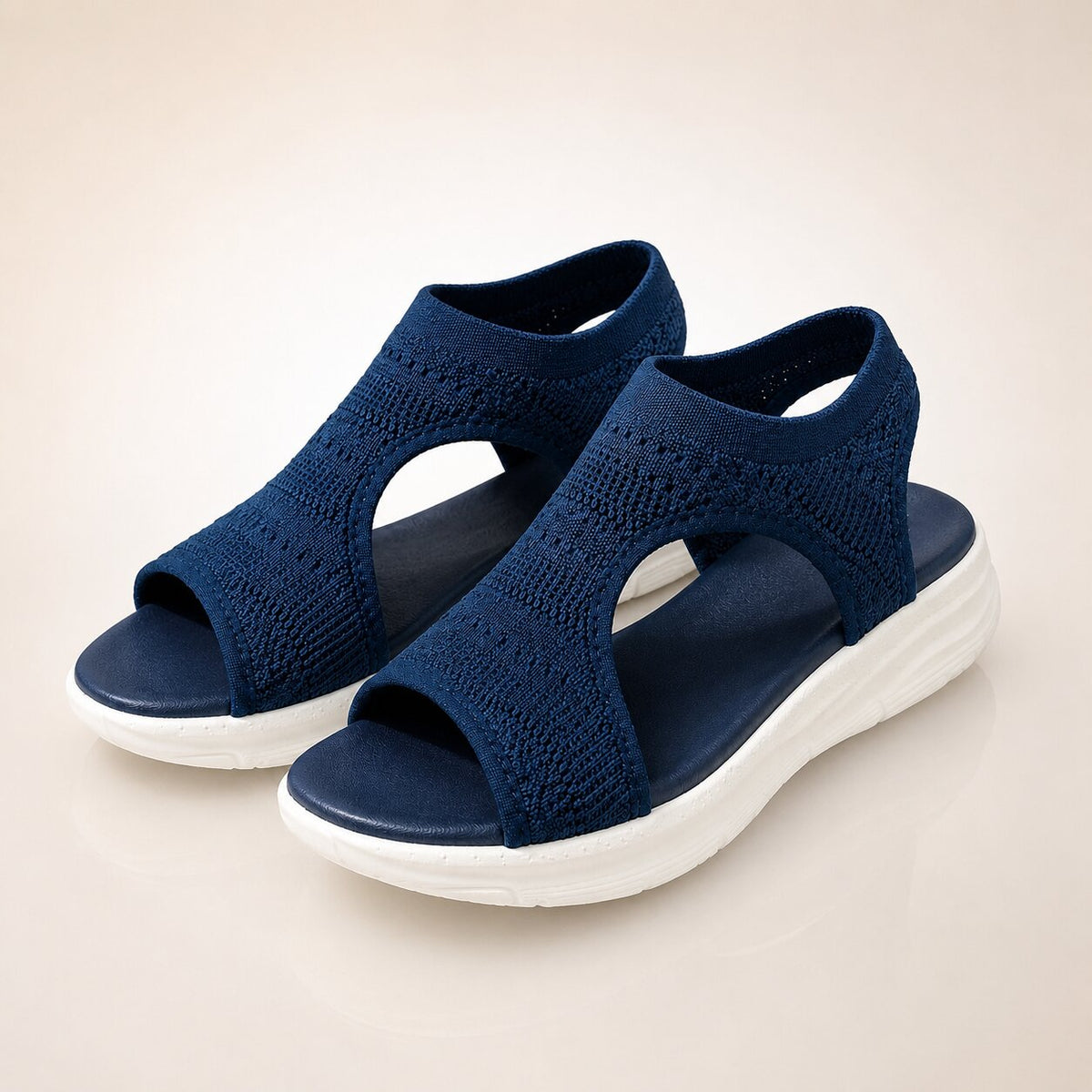 Orthopedic sandals contoured footbed womens knit slip on with arch support