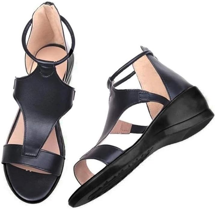 Women's Orthopedic Sandals | Leather, Ankle Strap, Elevated Heel