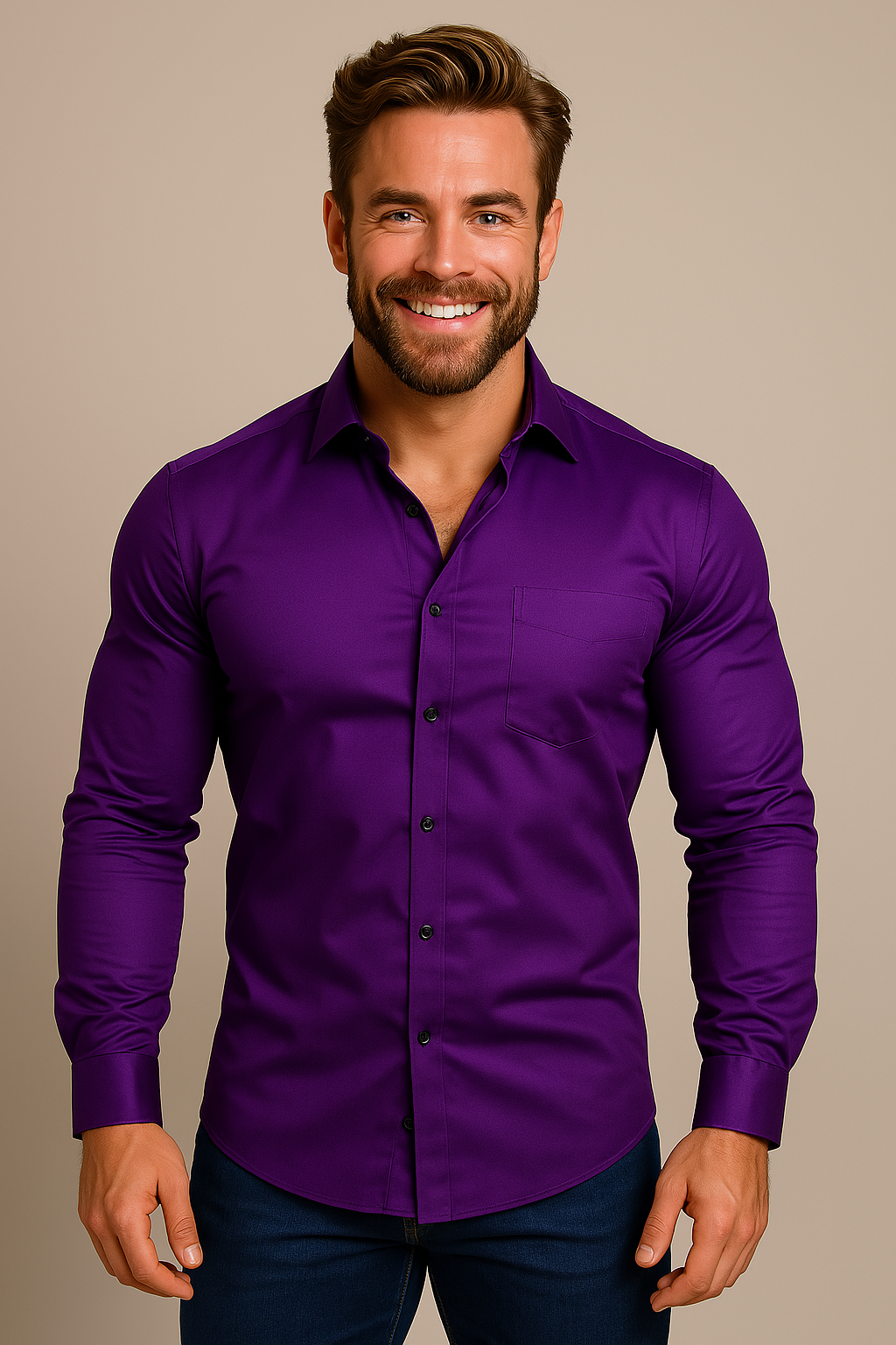 Men's Long Sleeve Shirt | Structured Fit, Wrinkle-Free