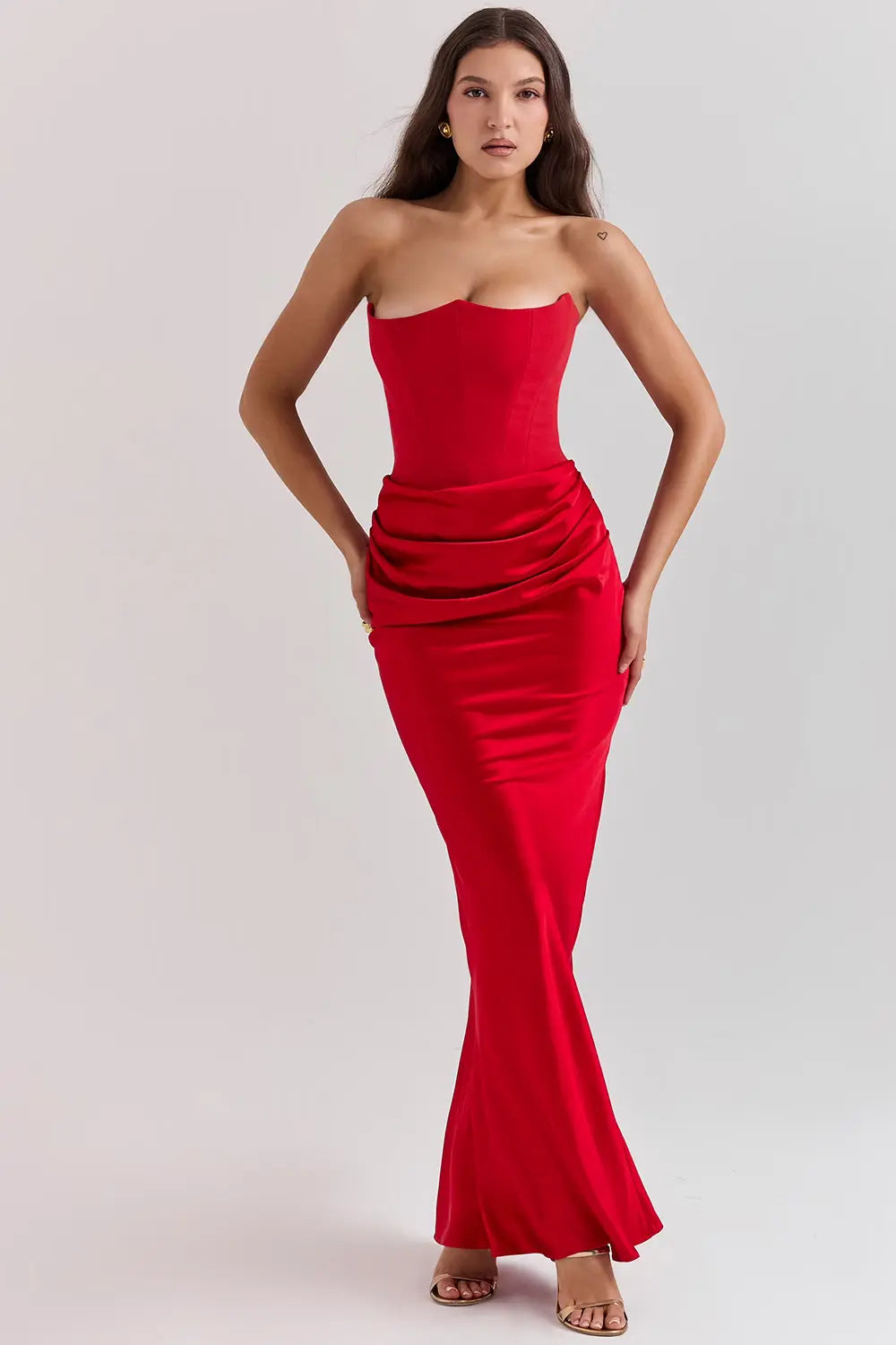 Maxi Dress | Women's Strapless Lace Gown | Formal Evening Style