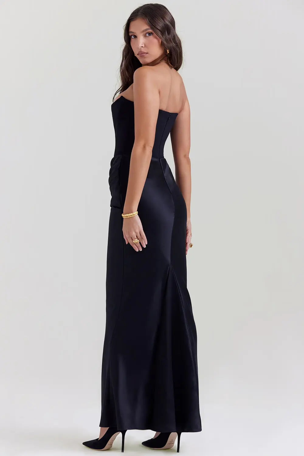 Maxi Dress | Women's Strapless Lace Gown | Formal Evening Style