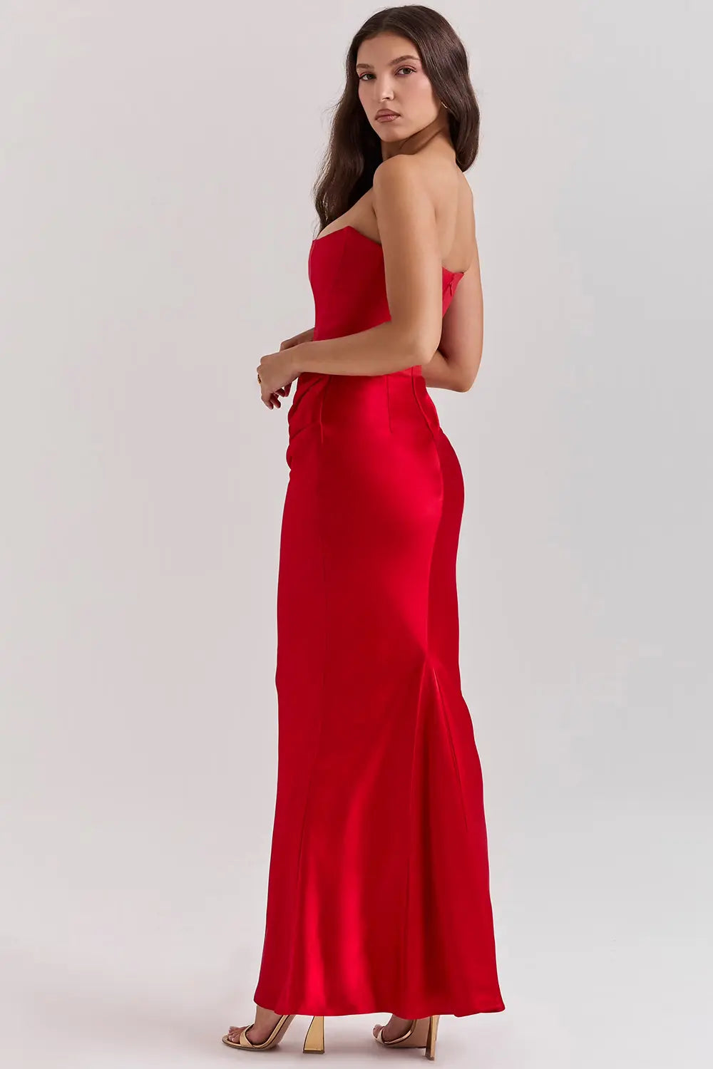 Maxi Dress | Women's Strapless Lace Gown | Formal Evening Style