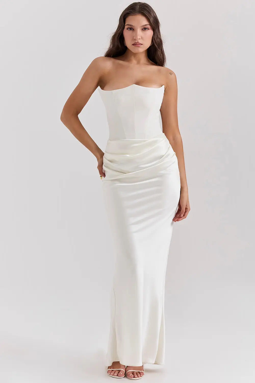 Maxi Dress | Women's Strapless Lace Gown | Formal Evening Style