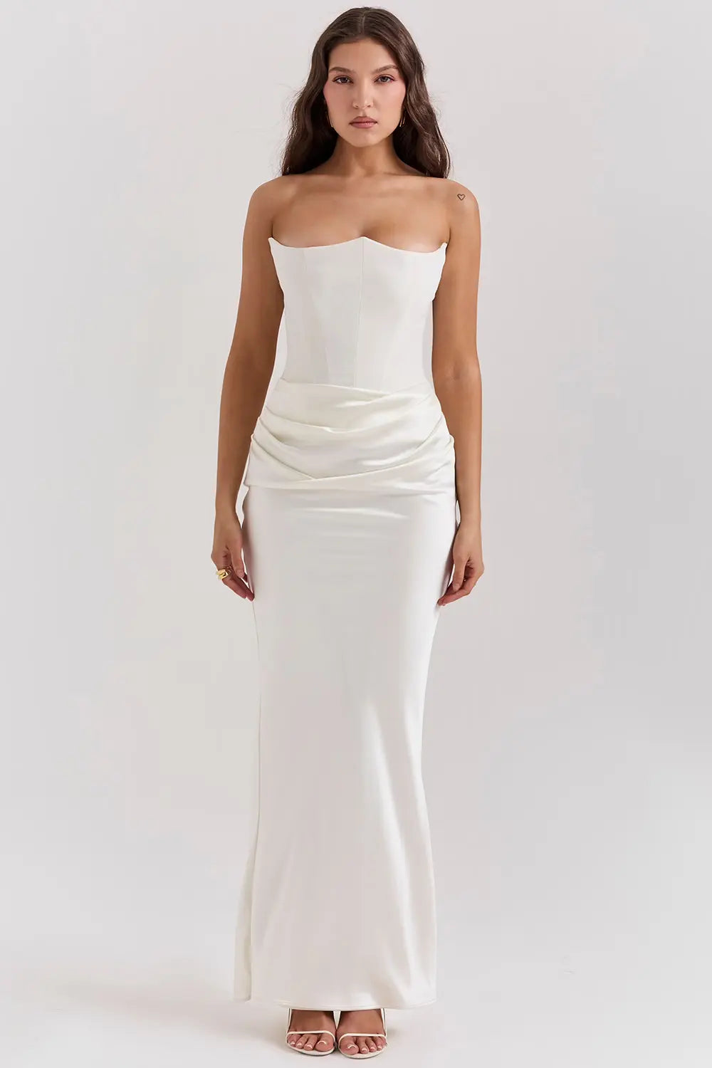Maxi Dress | Women's Strapless Lace Gown | Formal Evening Style